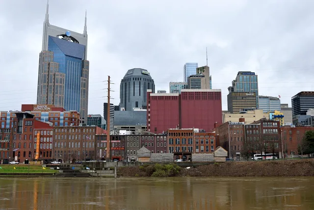city, skyline, skyscraper, river, architecture, cityscape, panoramic, building, downtown, waterfront, sky, travel, reflection, water, urban, tourism, historic, nashville, tennessee, music city, famous place, landscape, landmark, scene, panorama, nature, outdoor, nobody, cloud, rainy day, cloudscape, scenic, overcast. Nashville creator income and Tennessee tax on investment earnings